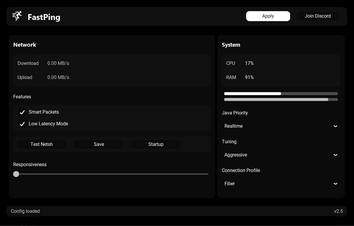 FastPing interface preview